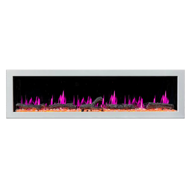 Gloria II 78-in Smart Wall Mount Electric Fireplace (White) - Electric Fireplace -  Gloria -  Electric Fireplace -  ZEF78VW