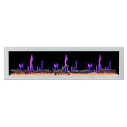 Gloria II 78-in Smart Wall Mount Electric Fireplace (White) - Electric Fireplace -  Gloria -  Electric Fireplace -  ZEF78VW