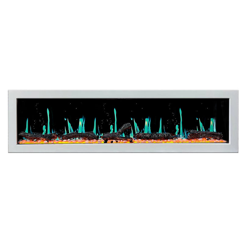 Gloria II 78-in Smart Wall Mount Electric Fireplace (White) - Electric Fireplace -  Gloria -  Electric Fireplace -  ZEF78VW