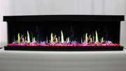WarmCastle 50-in 3 Side Smart Electric Fireplace + Crushed Ice Rocks - Electric Fireplace -  WarmCastle -  Electric Fireplace -  WARMCASTLE3SIDE