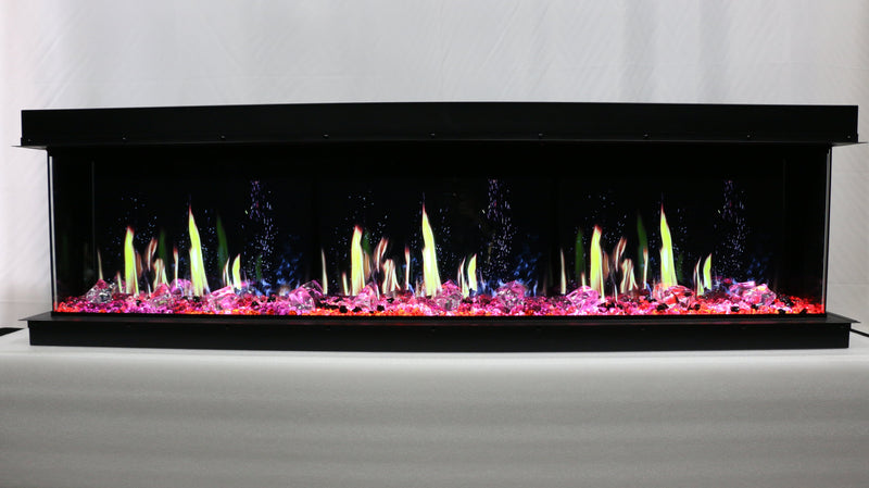 WarmCastle 50-in 3 Side Smart Electric Fireplace + Crushed Ice Rocks - Electric Fireplace -  WarmCastle -  Electric Fireplace -  WARMCASTLE3SIDE