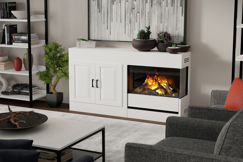 Dimplex 30'' Opti-Myst Aura Multi-Sided Built-In Electric Fireplace Living Room Angle
