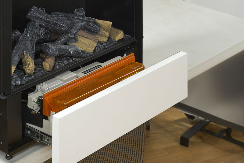 Dimplex Opti-Myst Aura Electric Fireplace Open Drawer