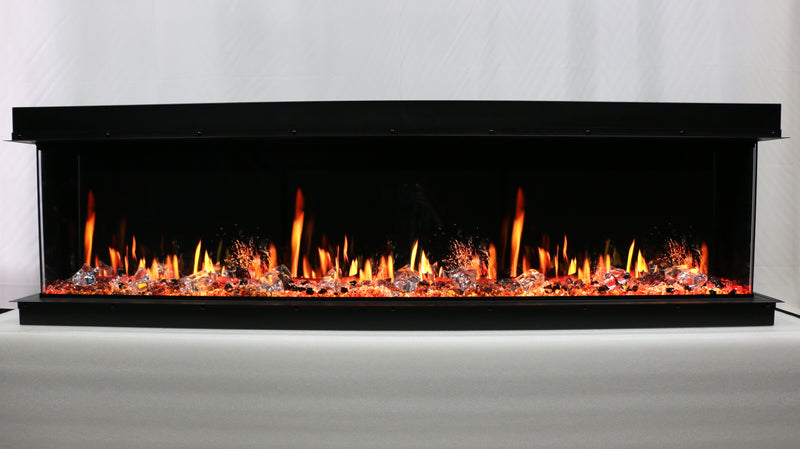 WarmCastle 50-in 3 Side Smart Electric Fireplace + Crushed Ice Rocks