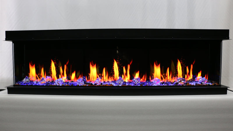WarmCastle 50-in 3 Side Smart Electric Fireplace + Crushed Ice Rocks