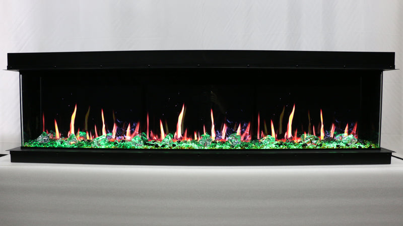 WarmCastle 50-in 3 Side Smart Electric Fireplace + Crushed Ice Rocks