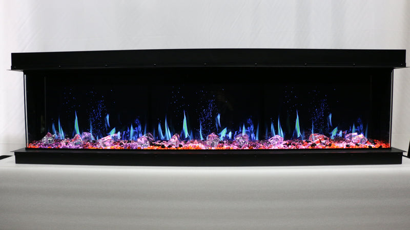 WarmCastle 50-in 3 Side Smart Electric Fireplace + Crushed Ice Rocks