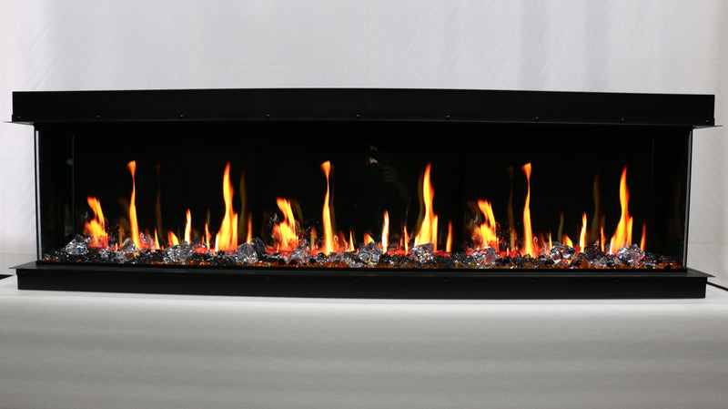 WarmCastle 50-in 3 Side Smart Electric Fireplace + Crushed Ice Rocks