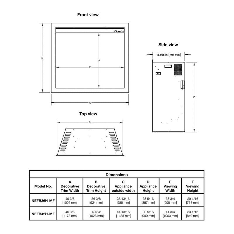 Napoleon Elevation 36-in Built-In Electric Fireplace