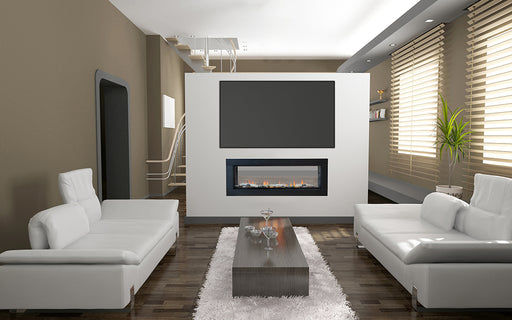 Optic 50 electric fireplace in a modern living room
