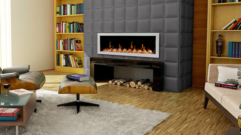 Gloria II 68-in Smart Wall Mount Electric Fireplace (White)