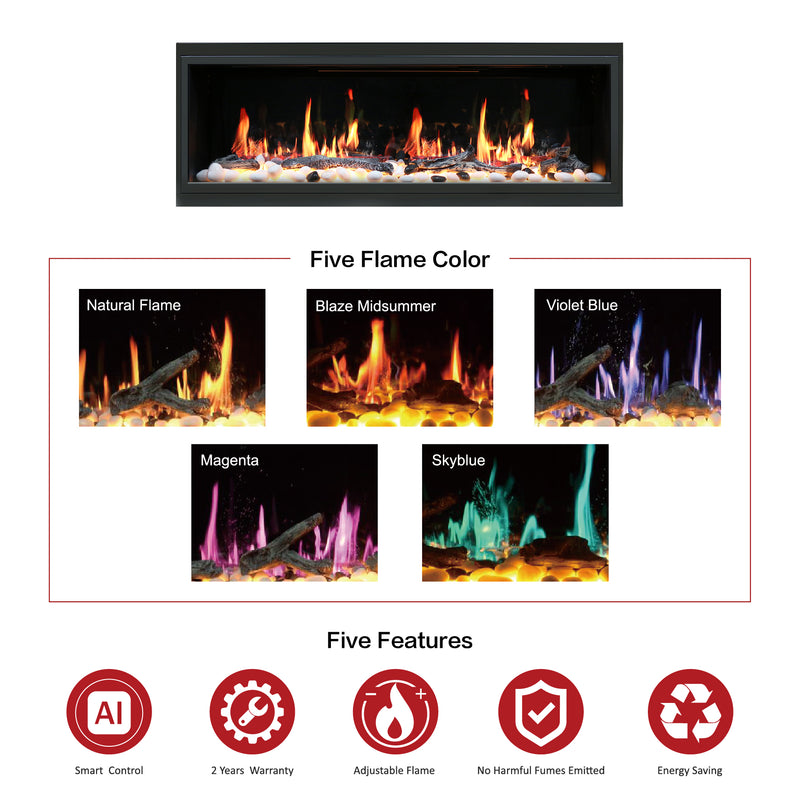 Latitude 45" Ultra Slim Built-in Electric Fireplace