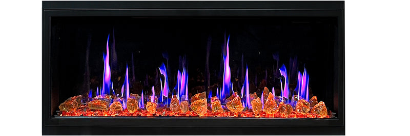 Latitude 45" Ultra Slim Electric Fireplace + Reflective Fire Glass