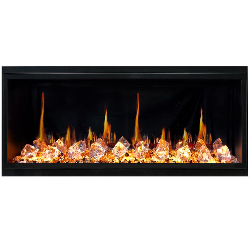 Latitude 45" Ultra Slim Built-in Electric Fireplace + Crushed Ice Rocks