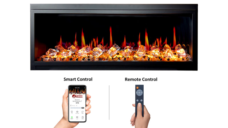 Latitude 45" Ultra Slim Built-in Electric Fireplace + Crushed Ice Rocks
