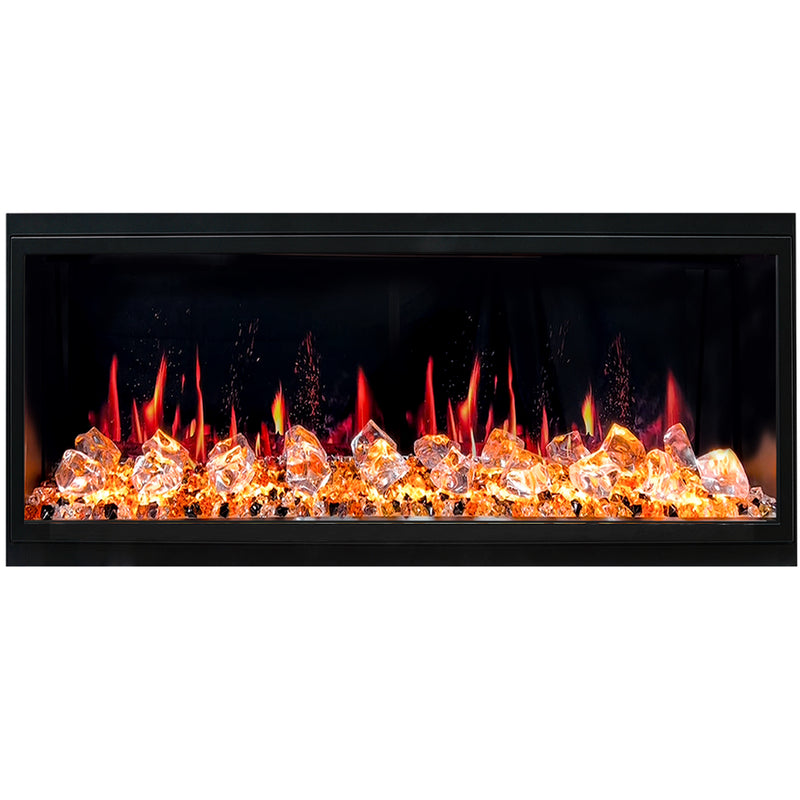 Latitude 45" Ultra Slim Built-in Electric Fireplace + Crushed Ice Rocks