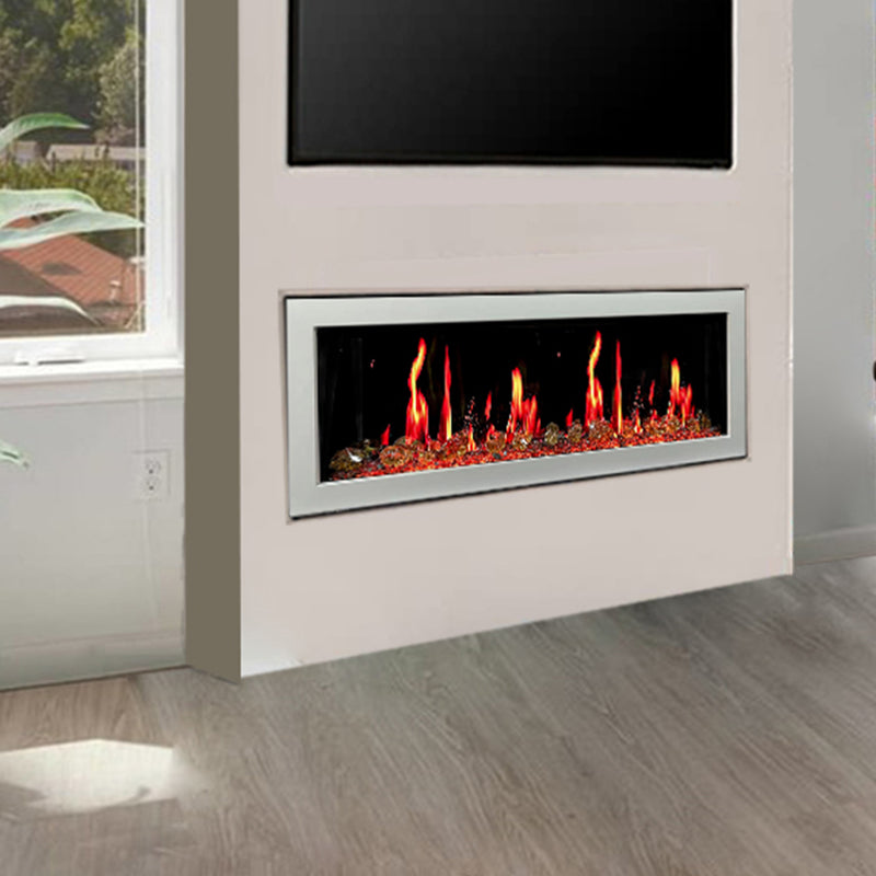 Gloria II 48" Smart Wall Mount Electric Fireplace with Reflective Fire Glass