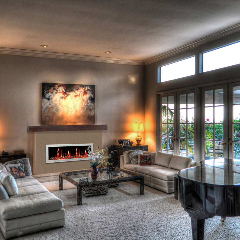 Gloria II 48" Smart Wall Mount Electric Fireplace with Reflective Fire Glass