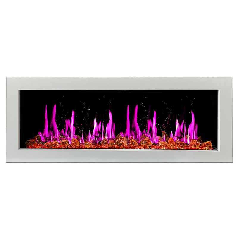 Gloria II 48" Smart Wall Mount Electric Fireplace with Reflective Fire Glass
