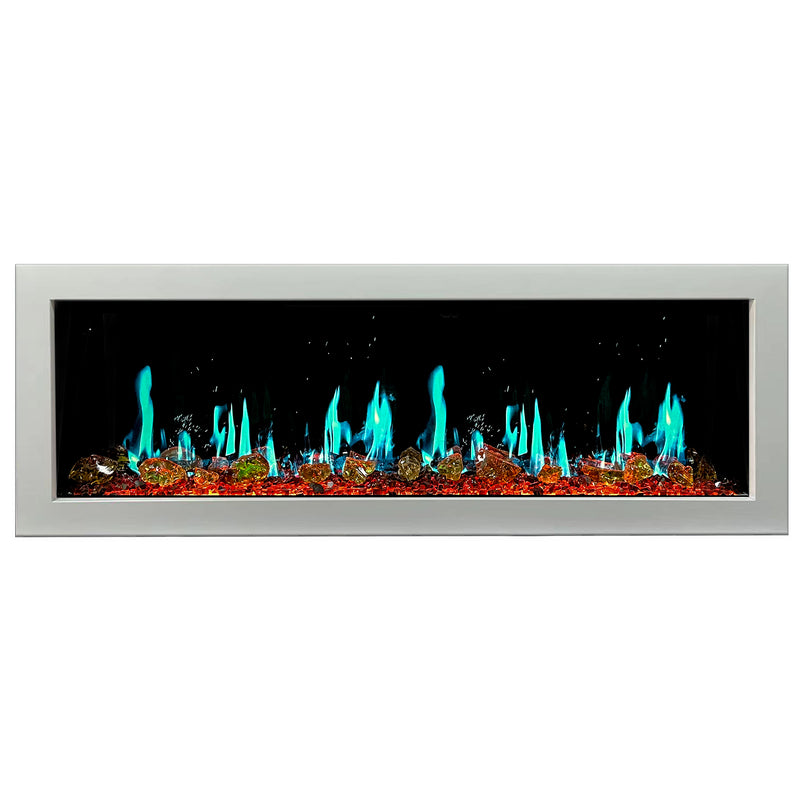 Gloria II 48" Smart Wall Mount Electric Fireplace with Reflective Fire Glass