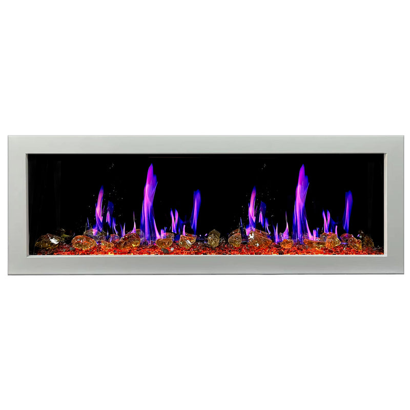 Gloria II 48" Smart Wall Mount Electric Fireplace with Reflective Fire Glass