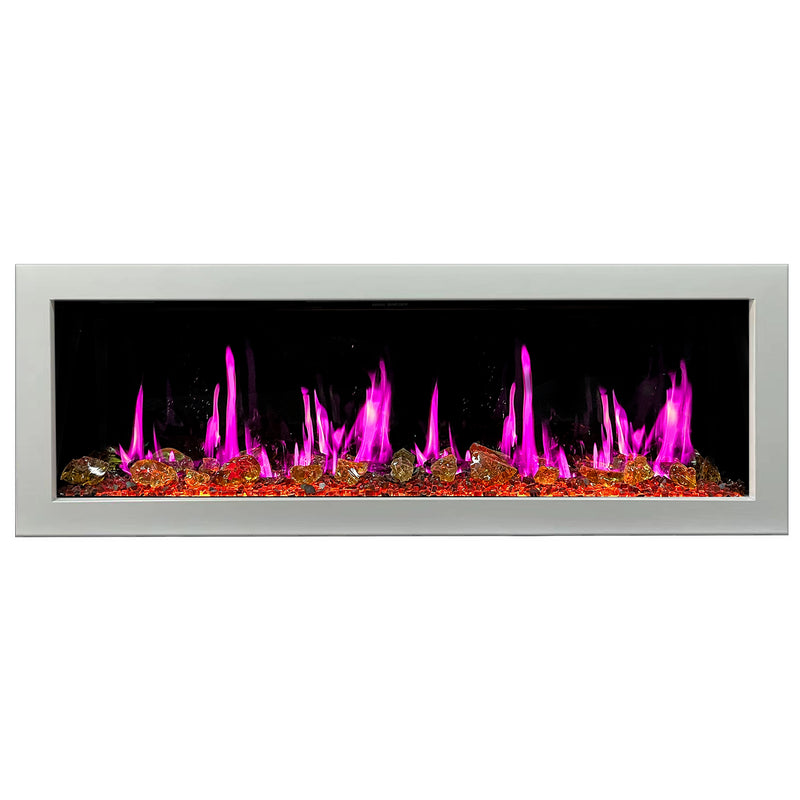 Gloria II 48" Smart Wall Mount Electric Fireplace with Reflective Fire Glass