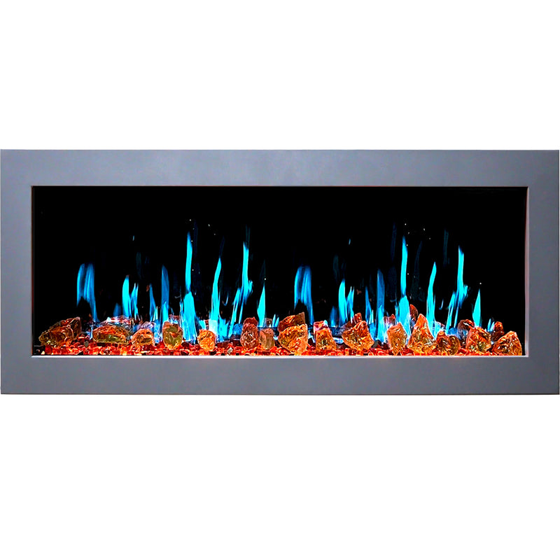 Gloria II 48" Smart Wall Mount Electric Fireplace with Reflective Fire Glass