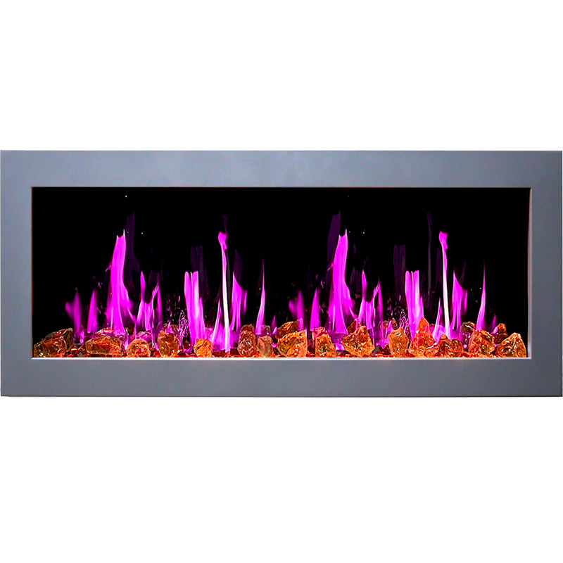 Gloria II 48" Smart Wall Mount Electric Fireplace with Reflective Fire Glass