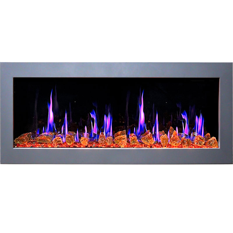 Gloria II 48" Smart Wall Mount Electric Fireplace with Reflective Fire Glass