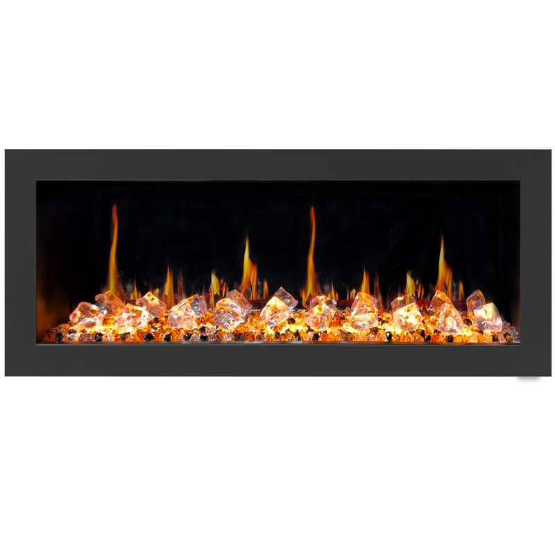 Latitude II 48-in Smart Wall Mount Electric Fireplace + Crushed Ice Rocks