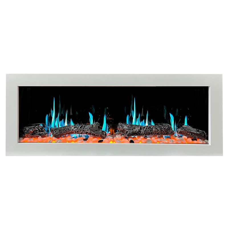 Gloria II 48-in Smart Wall Mount Electric Fireplace (White)