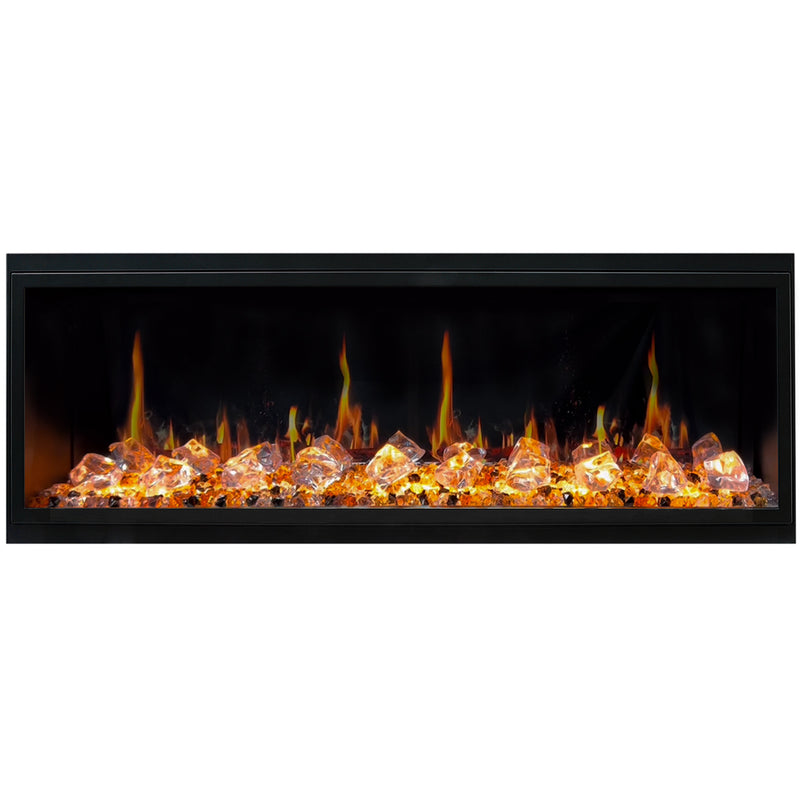 Latitude 55" Built-in Linear Electric Fireplace + Crushed Ice Rocks