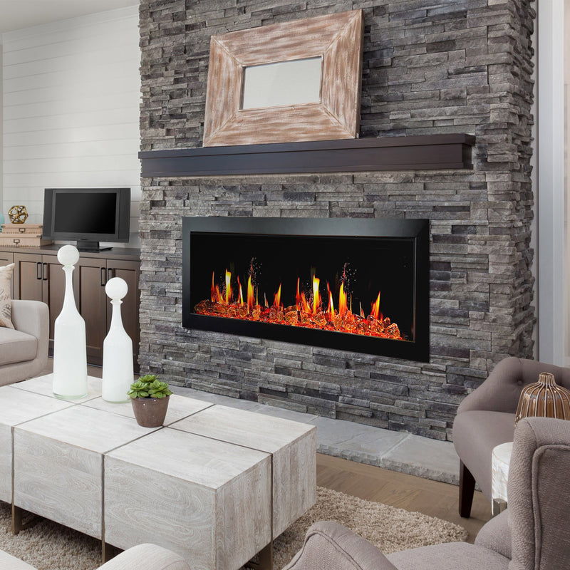 Latitude II 58-in Smart Wall Mount Electric Fireplace + Reflective Fire Glass