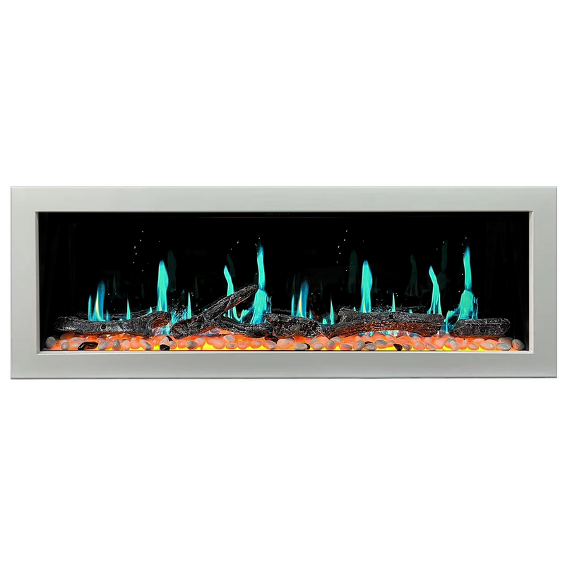 Gloria II 58-in Smart Wall Mount Electric Fireplace (White)