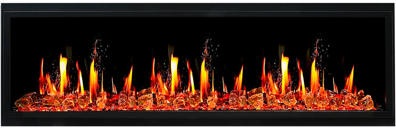 Latitude 65" Ultra Slim Built-in Electric Fireplace + Reflective Fire Glass
