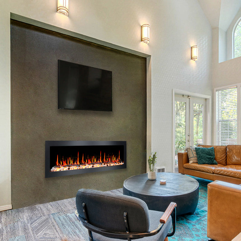 Latitude II 58-in Smart Wall Mount Electric Fireplace