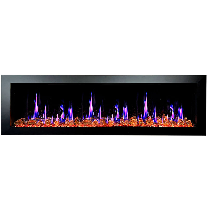 Latitude II 68-in Smart Wall Mount Electric Fireplace + Reflective Fire Glass