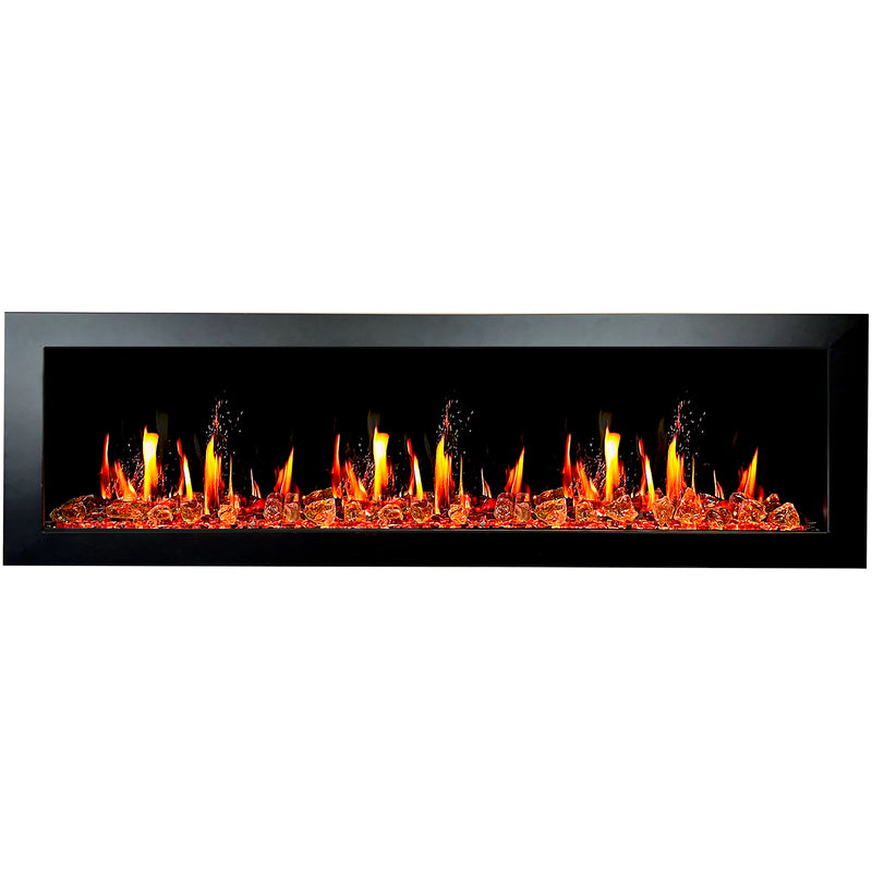 Latitude II 68-in Smart Wall Mount Electric Fireplace + Reflective Fire Glass