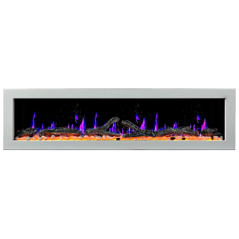 Gloria II 68-in Smart Wall Mount Electric Fireplace (White)