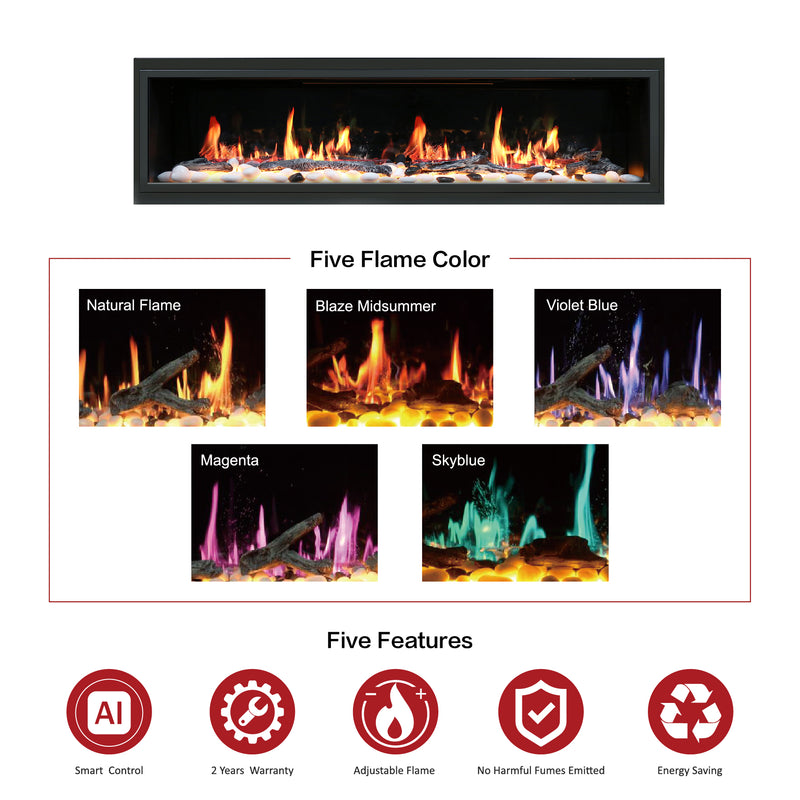 Latitude 75" Ultra Slim Built-in Electric Fireplace
