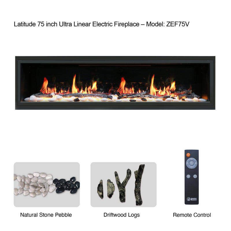 Latitude 75" Ultra Slim Built-in Electric Fireplace