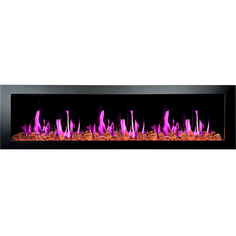 Latitude II 78-in Smart Wall Mount Electric Fireplace + Reflective Fire Glass