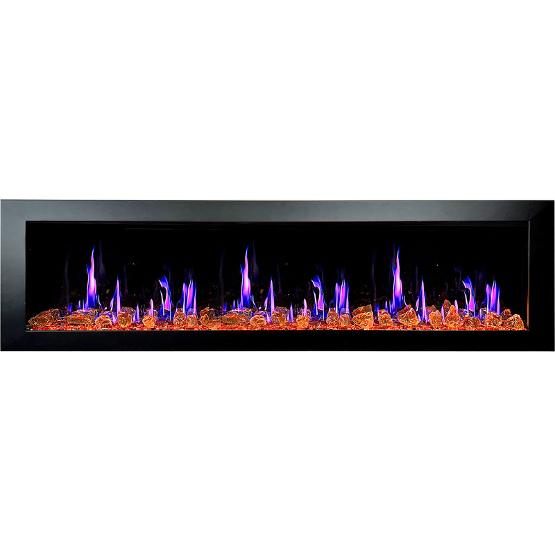 Latitude II 78-in Smart Wall Mount Electric Fireplace + Reflective Fire Glass