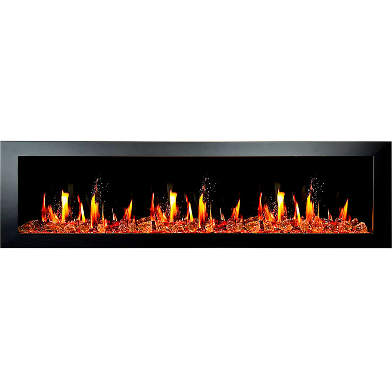 Latitude II 78-in Smart Wall Mount Electric Fireplace + Reflective Fire Glass