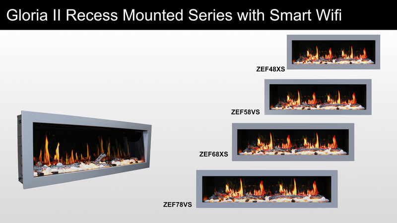 Latitude II 78-in Smart Wall Mount Electric Fireplace (Original)