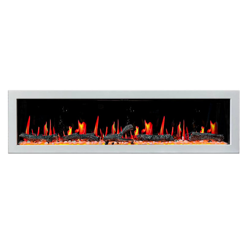 Gloria II 78-in Smart Wall Mount Electric Fireplace (White)