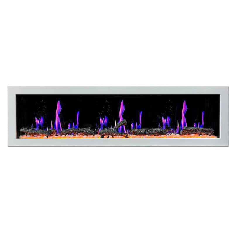 Gloria II 78-in Smart Wall Mount Electric Fireplace (White)