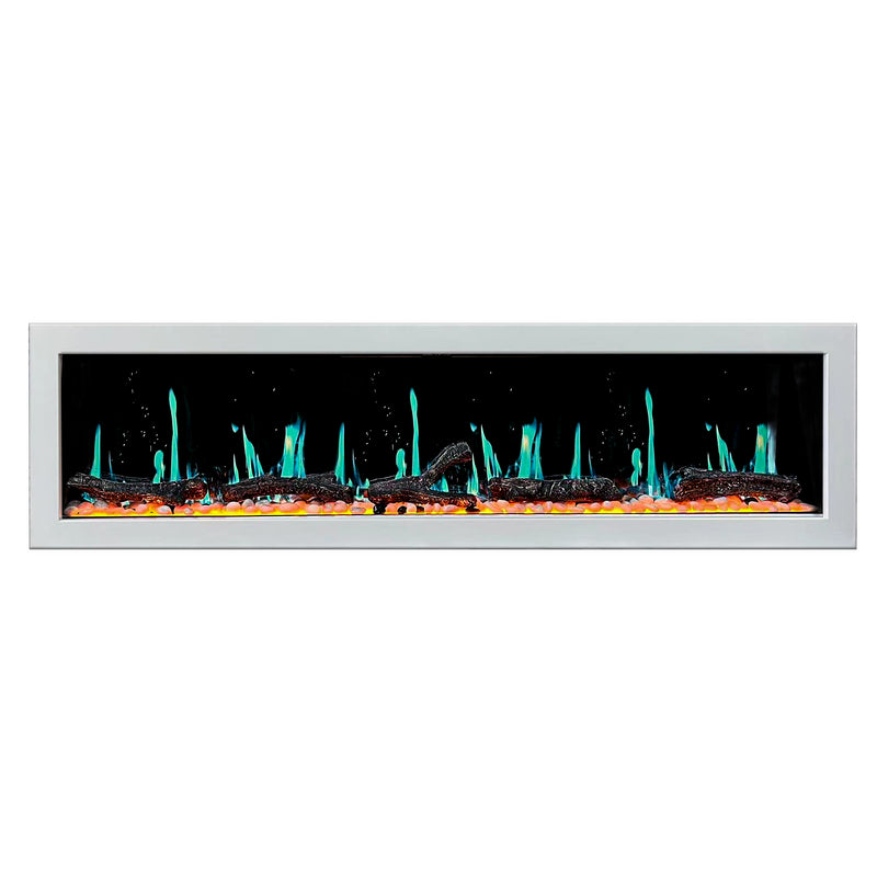 Gloria II 78-in Smart Wall Mount Electric Fireplace (White)