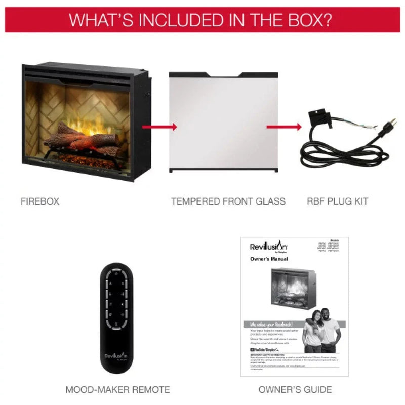 Dimplex Electric Fireplace Revillusion® 36" Built-In Electric Firebox - REV36-WC