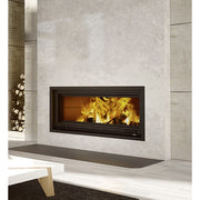 St. Laurent Linear Wood Fireplace with Black Straight Narrow Trim